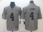 Raiders #4 Derek Carr Grey Limited Stitched Jersey