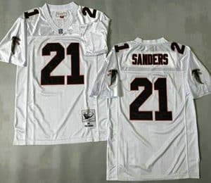 Atlanta Falcons #21 Deion Sanders White 1992 Throwback Jersey