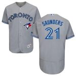 Blue Jays #21 Michael Saunders Grey Flexbase Authentic Collection Stitched Jersey