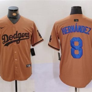 Los Angeles Dodgers #8 Enrique Hernandez Brown Cool Base Stitched Jersey