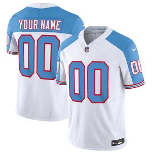 Tennessee Titans Custom White Blue 2023 F.U.S.E. Vapor Limited Throwback Stitched Jersey