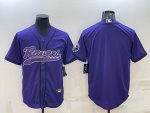 Baltimore Ravens Blank Purple With Patch Cool Base Stitched Baseball Jersey