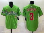 Philadelphia Phillies #3 Bryce Harper Light Green Phanatic With 2024 Division Champions Patch Limited Stitched Jersey