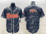 Cincinnati Bengals Grey Camo Team Big Logo With Patch Cool Base Stitched Baseball Jersey
