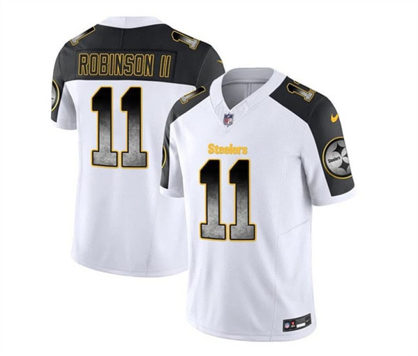 Pittsburgh Steelers #11 Allen Robinson II White Black 2023 F.U.S.E. Smoke Vapor Untouchable Limited Stitched Jersey