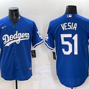 Los Angeles Dodgers #51 Alex Vesia Blue Cool Base Stitched Jersey