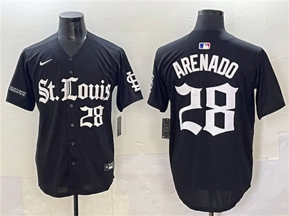 St. Louis Cardinals #28 Nolan Arenado Black 'Gothic Legacy Edition' Vapor Premier Limited Stitched Jersey