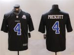 Dallas Cowboys #4 Dak Prescott Black Throwback With 1960 Patch Vapor Untouchable Limited Stitched Jersey