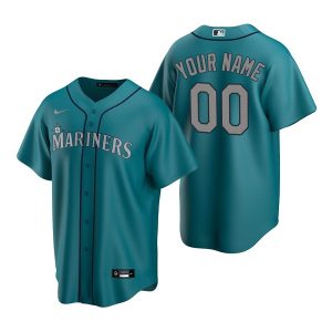 Seattle Mariners Customized Custom Aqua Cool Base Stitched Jersey