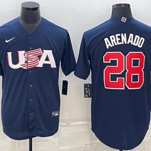 USA #28 Nolan Arenado 2023 Navy World Classic Stitched Jersey