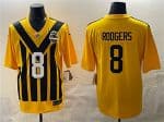 Pittsburgh Steelers #8 Aaron Rodgers Gold 1933 Throwback Alternate Football Stitched Game Jersey