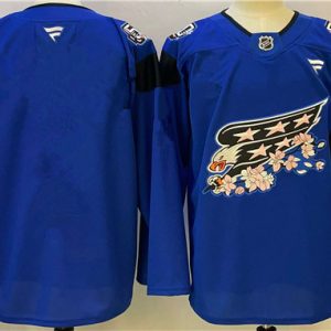 Washington Capitals Blank Blue Cherry Blossom Stitched Jersey