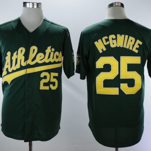 Oakland Athletics #25 Mark McGwire Green Throwback Stitched Jersey