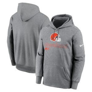 Cleveland Browns Gray Performance Pullover Hoodie