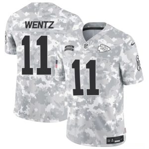Kansas City Chiefs #11 Carson Wentz Arctic Camo 2024 F.U.S.E. Salute To Service Limited Stitched Jersey