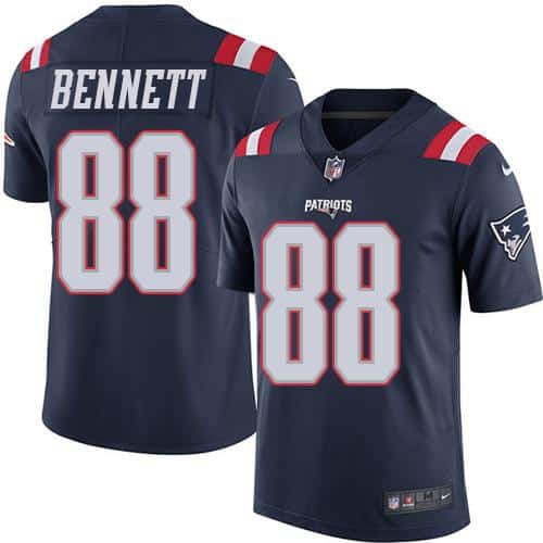 Patriots #88 Martellus Bennett Navy Blue Stitched Limited Rush Nike Jersey