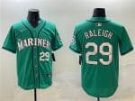 Seattle Mariners #29 Cal Raleigh Aqua Limited Stitched Jersey