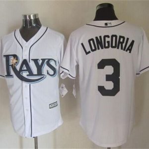 Rays #3 Evan Longoria White New Cool Base Stitched Jersey
