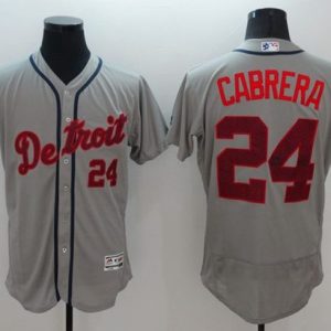 Tigers #24 Miguel Cabrera Grey Fashion Stars Stripes Flexbase Authentic Stitched Jersey