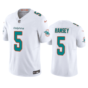 Miami Dolphins #5 Jalen Ramsey White 2023 F.U.S.E Vapor Limited Stitched Jersey