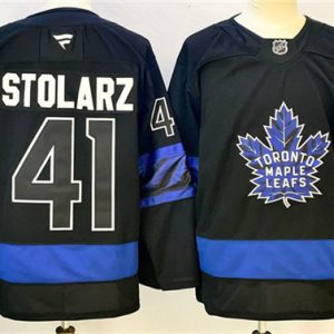 Toronto Maple Leafs #41 Anthony Stolarz Black 2024-25 Stitched Jersey