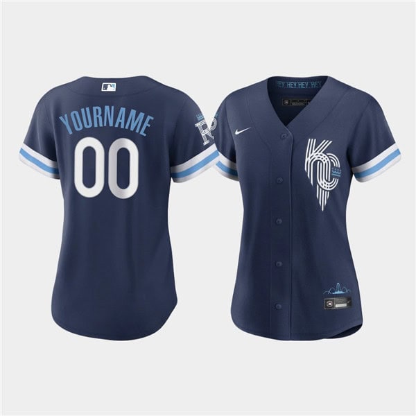 Kansas City Royals Active Player Custom 2022 Navy City Connect Cool Base Stitched Jersey