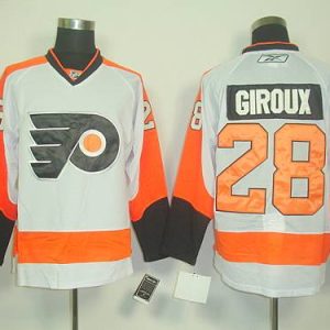 Flyers #28 Claude Giroux White Road Stitched Jersey