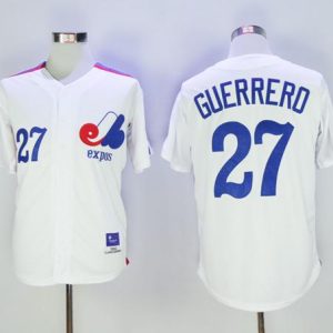 Mitchell And Ness Expos #27 Vladimir Guerrero White Throwback Stitched Jersey