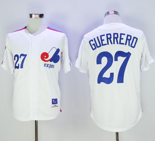Mitchell And Ness Expos #27 Vladimir Guerrero White Throwback Stitched Jersey