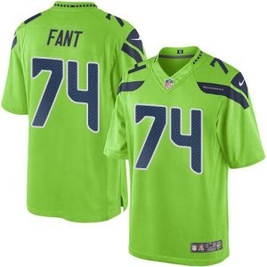 Seahawks #74 George Fant Green Stitched Limited Rush Nike Jersey
