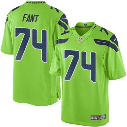 Seahawks #74 George Fant Green Stitched Limited Rush Nike Jersey