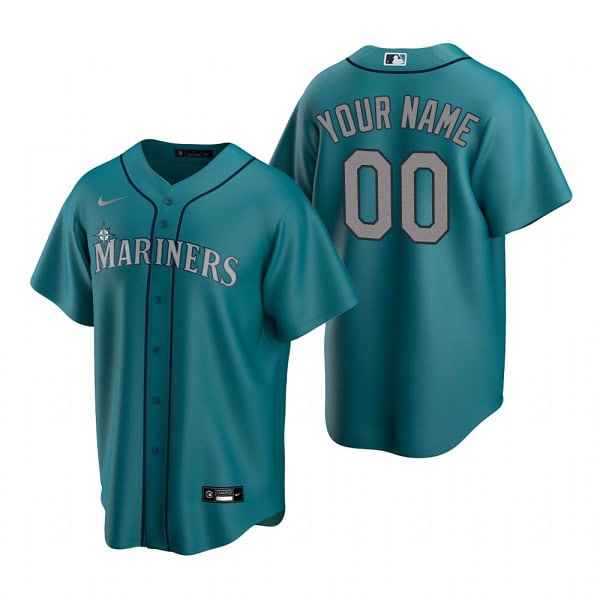 Seattle Mariners ACTIVE PLAYER Custom Aqua Cool Base Stitched Jersey