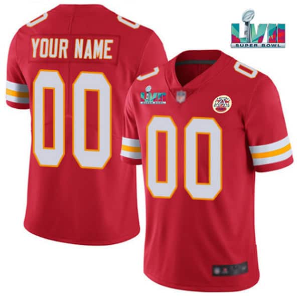 Kansas City Chiefs Custom Red Super Bowl LVII Patch Vapor Untouchable Limited Stitched Jersey