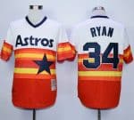 Mitchell And Ness Astros #34 Nolan Ryan White Orange Stitched Throwback Jersey