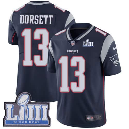 New England Patriots #13 Phillip Dorsett Navy Blue Super Bowl LIII Vapor Untouchable Limited Stitched Jersey