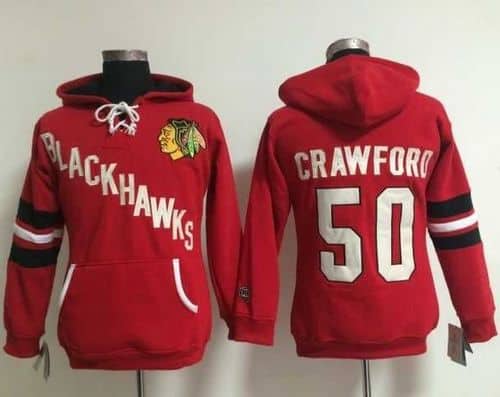Chicago Blackhawks #50 Corey Crawford Red Old Time Heidi NHL Hoodie