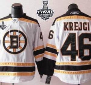 Bruins Stanley Cup Finals Patch #46 David Krejci White Stitched Jersey