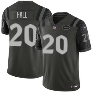 New York Jets #20 Breece Hall Black 2025 F.U.S.E. ¡°Rivalries¡± Vapor Limited Football Stitched Jersey
