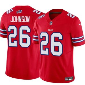 Buffalo Bills #26 Ty Johnson Red 2024 F.U.S.E. Vapor Untouchable Limited Stitched Jersey