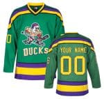 The Mighty Ducks Custom Green Stitched Jersey