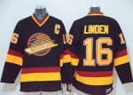 Canucks #16 Trevor Linden Black CCM Throwback Stitched Jersey
