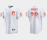 San Francisco Giants #28 Buster Posey White City Connect Cool Base Stitched Jersey