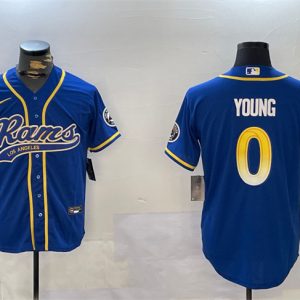 Los Angeles Rams #0 Byron Young Royal Cool Base Stitched Jersey