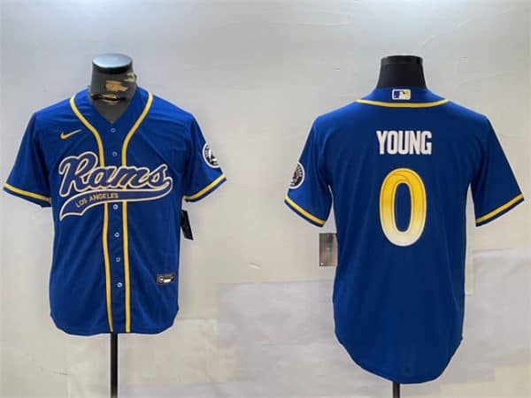 Los Angeles Rams #0 Byron Young Royal Cool Base Stitched Jersey