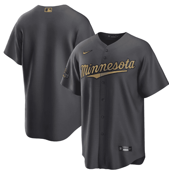 Minnesota Twins Blank 2022 All-Star Charcoal Cool Base Stitched Jersey
