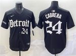 Detroit Tigers #24 Miguel Cabrera Black 'Motor Gothic Edition' Vapor Premier Limited Stitched Jersey