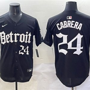 Detroit Tigers #24 Miguel Cabrera Black 'Motor Gothic Edition' Vapor Premier Limited Stitched Jersey