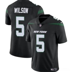New York Jets #5 Garrett Wilson Black Vapor Untouchable Limited Stitched Jersey