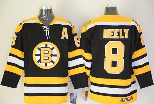 Bruins #8 Cam Neely Black CCM Throwback Stitched Jersey