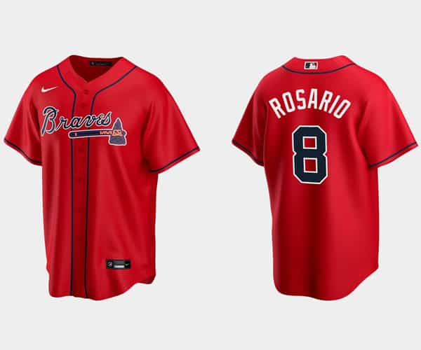 Atlanta Braves #8 Eddie Rosario Red Cool Base Stitched Jersey